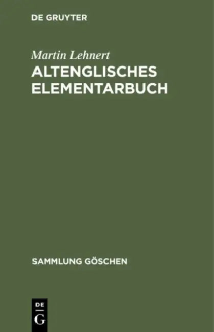Altenglisches Elementarbuch (English, Martin Lehnert) - Image 1 - BookBajar