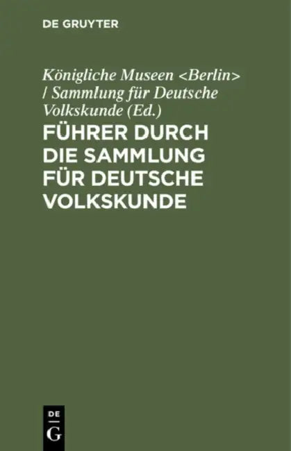 Führer Durch Die Sammlung Für Deutsche Volkskunde (English, Königliche Museen) - Image 1 - BookBajar