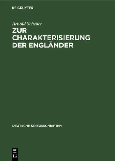 Buy Zur Charakterisierung Der Engländer (English, Arnold Schröer) Online at Best Price - BookBajar