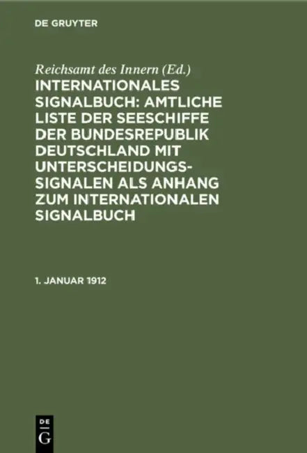 Buy 1. Januar 1912 (English, Reichsamt Des Innern) Online at Best Price - BookBajar