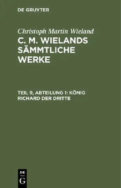 Buy König Richard Der Dritte (English, Christoph Martin Wieland) Online at Best Price - BookBajar