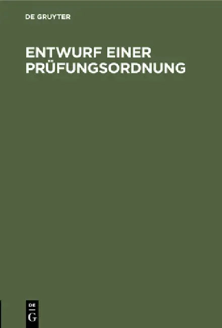 Buy Entwurf Einer Prüfungsordnung (English, No Contributor) Online at Best Price - BookBajar