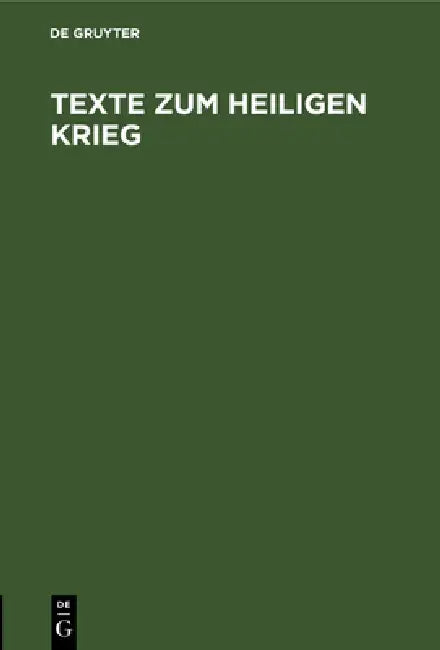 Buy Texte Zum Heiligen Krieg (English, No Contributor) Online at Best Price - BookBajar