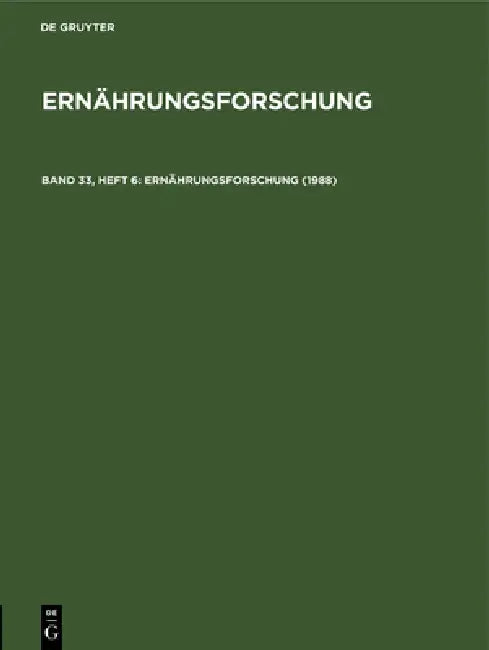 Buy 1988: Ernf-B, Band 33, Heft 6 (English, No Contributor) Online at Best Price - BookBajar