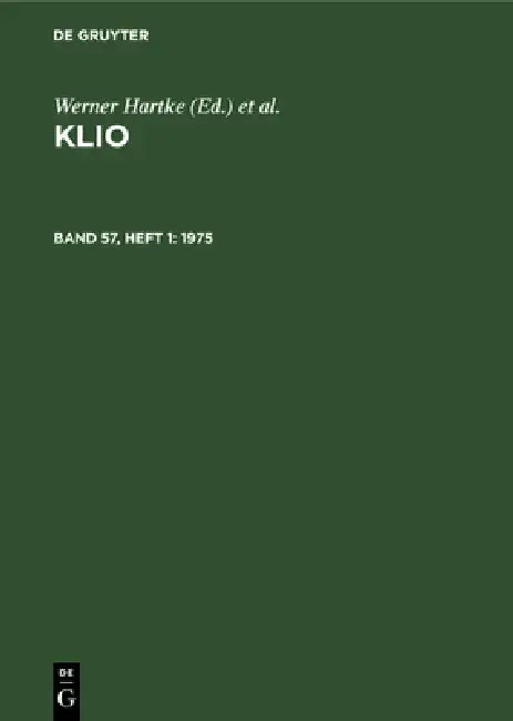 Buy 1975 (English, Zentralinstitut Für Alte Geschichte Und | Werner Hartke | Rigobert Günther) Online at Best Price - BookBajar