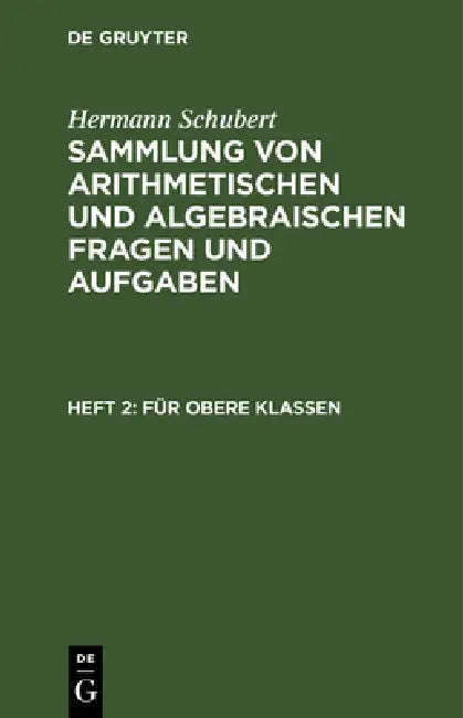 Buy Für Obere Klassen (English, Hermann Schubert) Online at Best Price - BookBajar