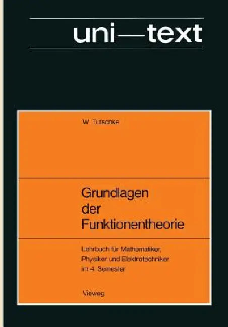 Grundlagen Der Funktionentheorie (English, Wolfgang Tutschke) - Image 1 - BookBajar