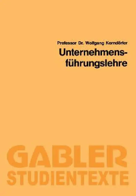 Unternehmensführungslehre (English, Wolfgang Korndörfer) - Image 1 - BookBajar