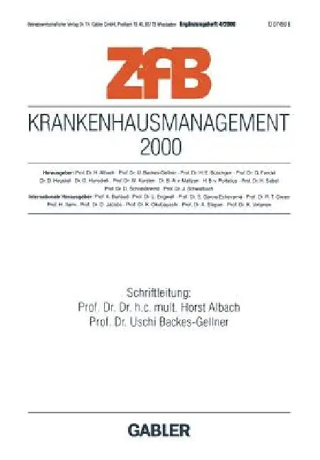 Buy Krankenhausmanagement 2000 (English, Horst Albach | Uschi Backes-Gellner) Online at Best Price - BookBajar