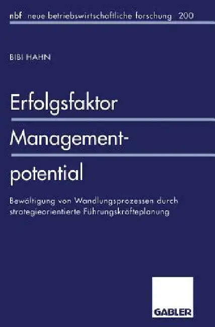 Buy Erfolgsfaktor Managementpotential (English, Bibi Hahn) Online at Best Price - BookBajar