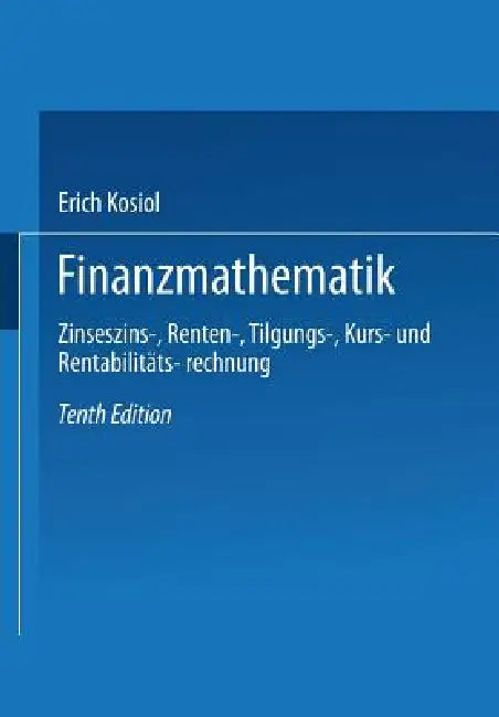Buy Finanzmathematik (English, Erich Kosiol) Online at Best Price - BookBajar