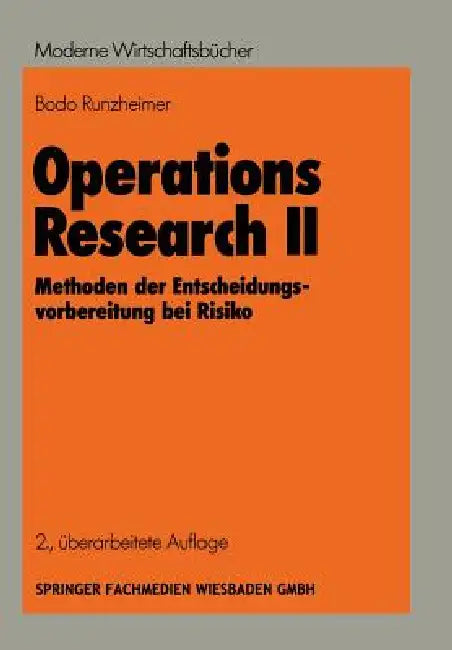 Buy Operations Research II (English, Bodo Runzheimer) Online at Best Price - BookBajar
