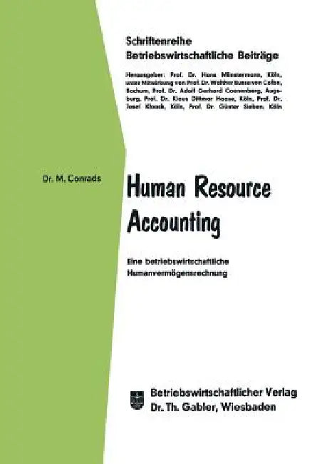 Buy Human Resource Accounting (English, Michael Conrads) Online at Best Price - BookBajar