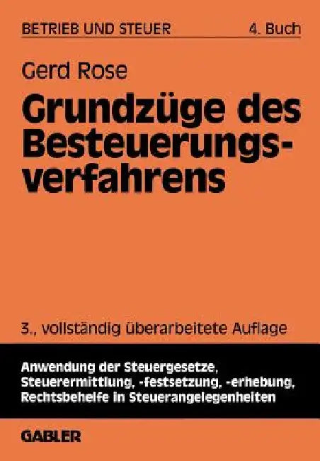 Grundzüge Des Besteuerungsverfahrens (English, Gerd Rose) - Image 1 - BookBajar