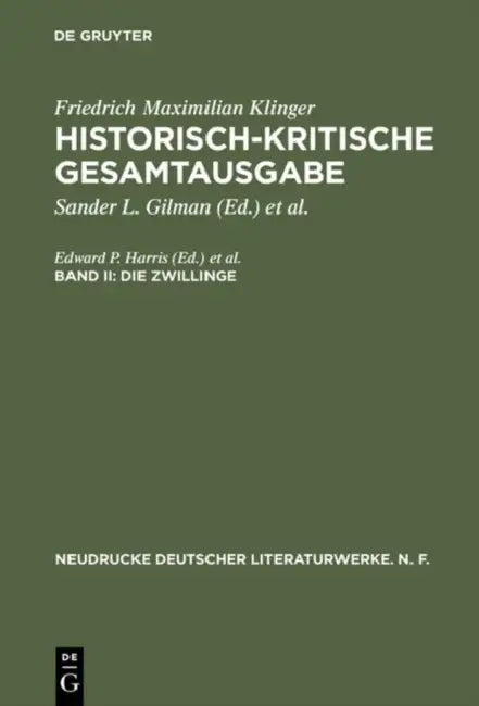 Buy Historisch-Kritische Gesamtausgabe, Band II, Die Zwillinge (English, Friedrich Maximilian Klinger) Online at Best Price - BookBajar