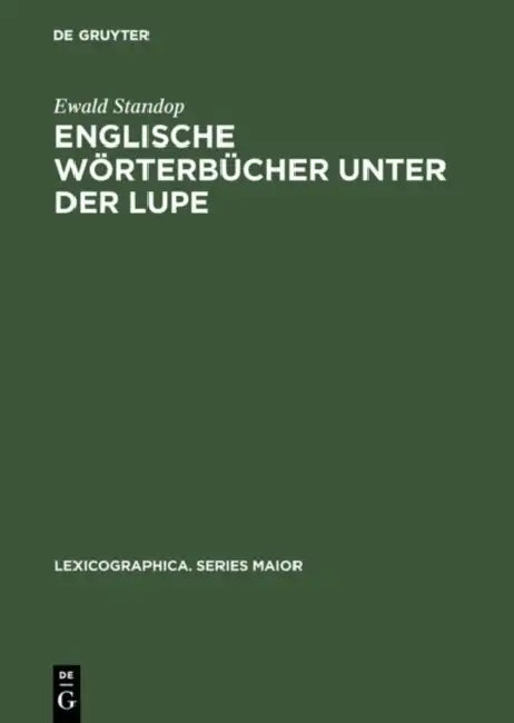Buy Englische Wörterbücher unter der Lupe (English, Ewald Standop) Online at Best Price - BookBajar