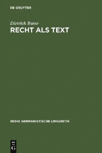 Buy Recht als Text (English, Dietrich Busse) Online at Best Price - BookBajar