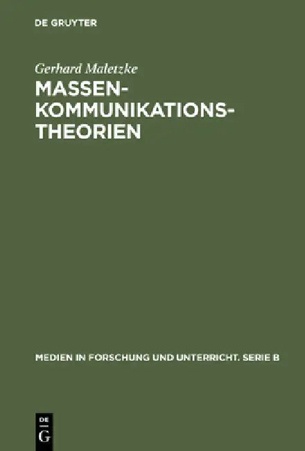 Massenkommunikationstheorien (English, Gerhard Maletzke) - Image 1 - BookBajar