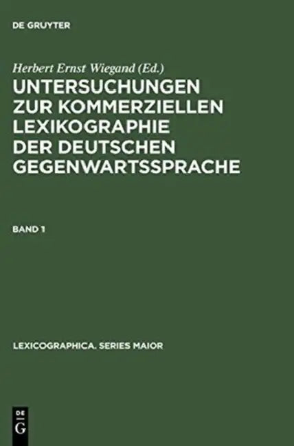 Buy Untersuchungen Zur Kommerziellen Lexikographie Der Deutschen Gegenwartssprache. Band 1 [With CDROM] (English, Herbert Ernst Wiegand) Online at Best Price - BookBajar