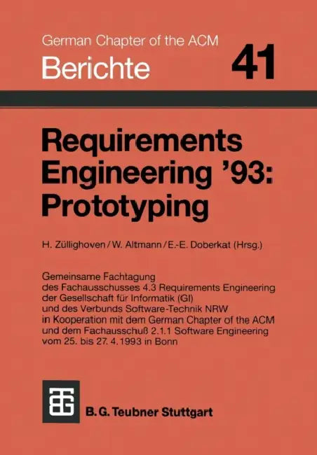 Buy Requirements Engineering '93 (English, Züllighoven | Altmann | Doberkat) Online at Best Price - BookBajar
