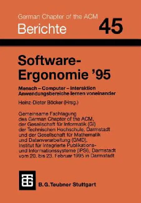 Software-Ergonomie '95 (English, Jens Böcker) - Image 1 - BookBajar