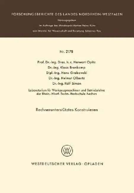 Buy Rechnerunterstütztes Konstruieren (English, Herwart Opitz) Online at Best Price - BookBajar