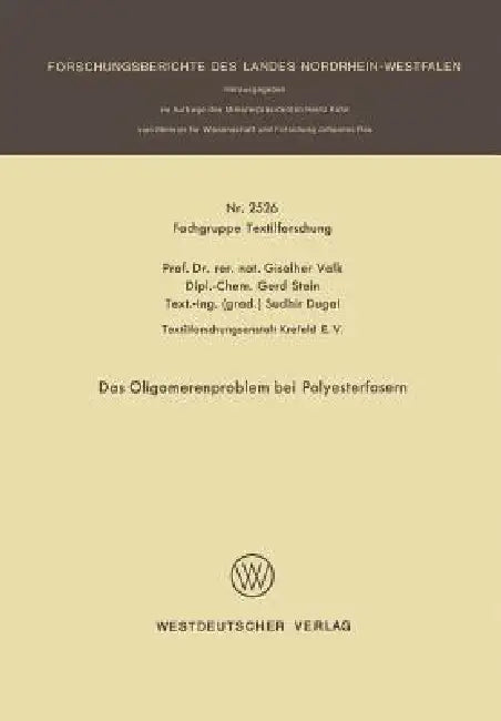 Buy Das Oligomerenproblem Bei Polyesterfasern (English, Giselher Valk) Online at Best Price - BookBajar
