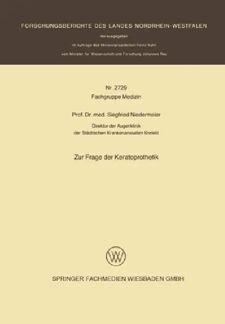 Zur Frage der Keratoprothetik (English, Siegfried Niedermeier) - Image 1 - BookBajar