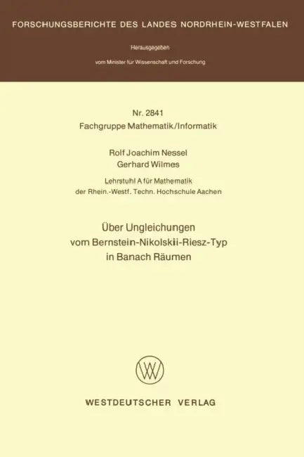 Buy Über Ungleichungen Vom Bernstein-Nikolskii-Riesz-Typ in Banach Räumen (English, Rolf Joachim Nessel) Online at Best Price - BookBajar