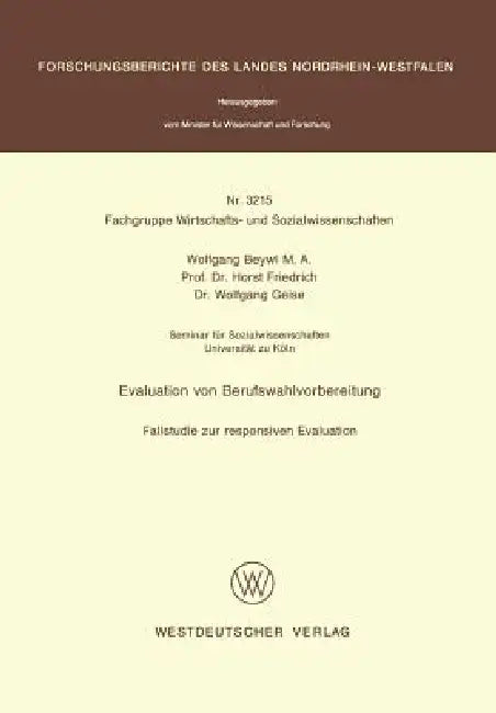 Buy Evaluation Von Berufswahlvorbereitung (English, Wolfgang Beywl) Online at Best Price - BookBajar
