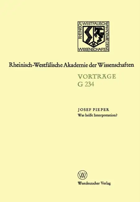 Buy Was Heißt Interpretation? (English, Josef Pieper) Online at Best Price - BookBajar