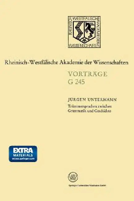 Trümmersprachen Zwischen Grammatik Und Geschichte (English, Jürgen Untermann) - Image 1 - BookBajar