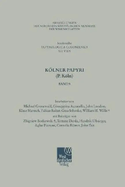 Kölner Papyri (P. Köln) (English, M. Gronewald | G. Azzarello | J. Lundon) - Image 1 - BookBajar