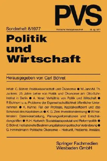 Buy Politik Und Wirtschaft (English, Carl Böhret) Online at Best Price - BookBajar
