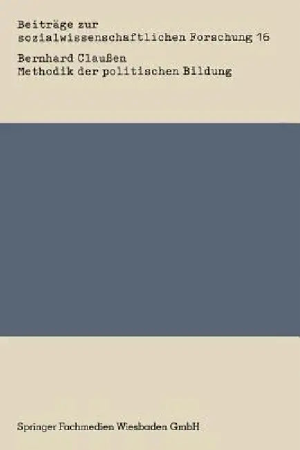 Methodik Der Politischen Bildung (English, Bernhard Claußen) - Image 1 - BookBajar