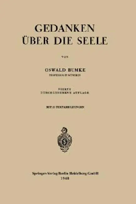 Gedanken Über Die Seele (English, Oswald Bumke) - Image 1 - BookBajar