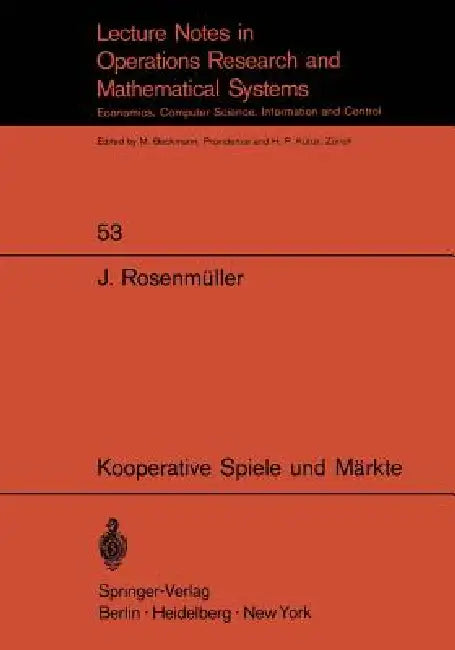 Buy Kooperative Spiele Und Märkte (English, Joachim Rosenmüller) Online at Best Price - BookBajar