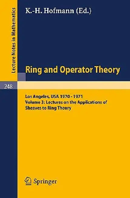 Buy Tulane University Ring and Operator Theory Year, 1970-1971 (English, Karl H. Hofmann) Online at Best Price - BookBajar