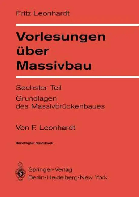 Buy Vorlesungen Über Massivbau (English, F. Leonhardt) Online at Best Price - BookBajar