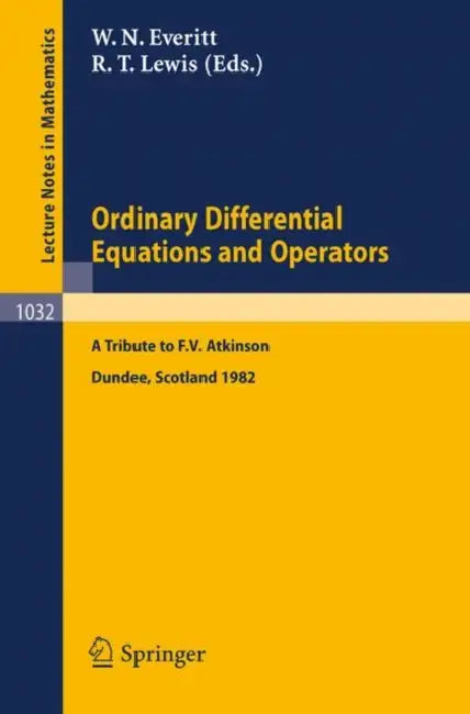 Buy Ordinary Differential Equations and Operators (English, W. N. Everitt | R. T. Lewis) Online at Best Price - BookBajar