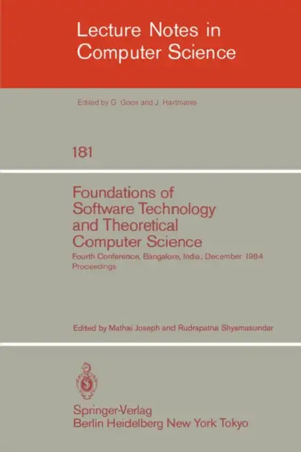 Buy Foundations of Software Technology and Theoretical Computer Science (English, M. Joseph | R. Shyamasundar) Online at Best Price - BookBajar