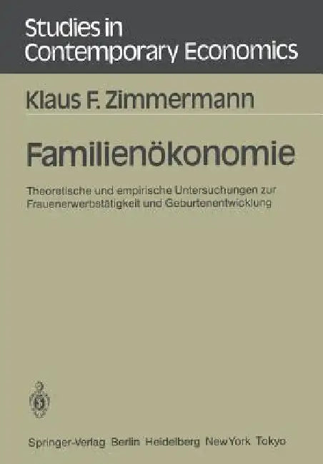 Buy Familienökonomie (English, Klaus F. Zimmermann) Online at Best Price - BookBajar