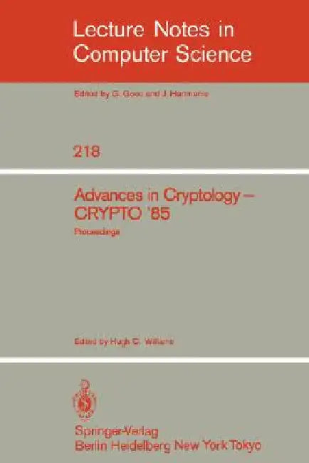 Buy Advances in Cryptology (English, Hugh C. Williams) Online at Best Price - BookBajar