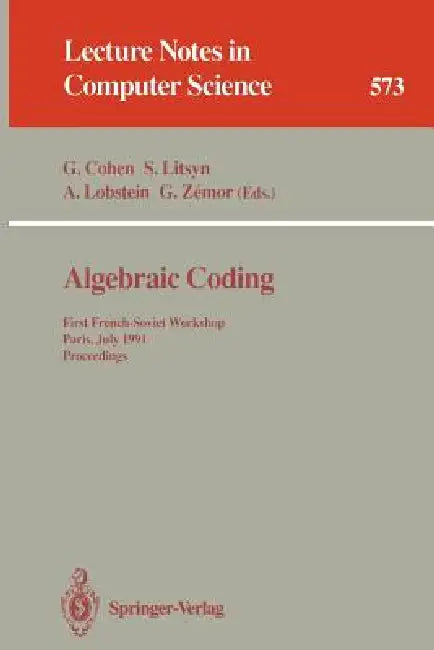 Buy Algebraic Coding (English, Gerard Cohen | Simon N. Litsyn | Antoine Lobstein) Online at Best Price - BookBajar