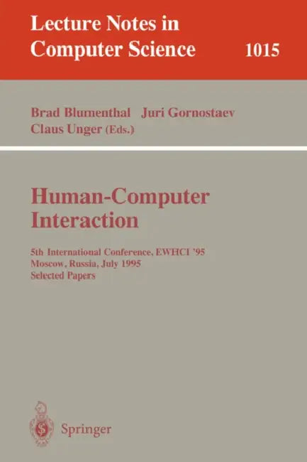 Buy Human-Computer Interaction (English, Brad Blumenthal | Juri Gornostaev | Claus Unger) Online at Best Price - BookBajar