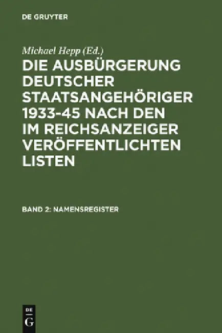 Buy Namensregister / Name Index (English, Michael Hepp) Online at Best Price - BookBajar