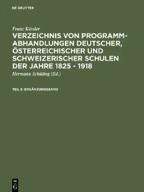 Buy Ergänzungsband (English, Franz Kössler) Online at Best Price - BookBajar