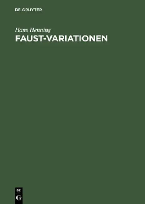 Buy Faust-Variationen (English, Hans Henning) Online at Best Price - BookBajar