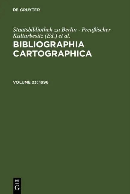 1996 (English, Staatsbibliothek Zu Berlin (COR)/ Deutsche Gesellschaft für Kartographie e. V. (COR)) - Image 1 - BookBajar