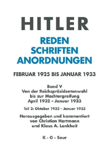 Buy Oktober 1932 - Januar 1933 (English, Klaus A. Lankheit | Christian Hartmann) Online at Best Price - BookBajar